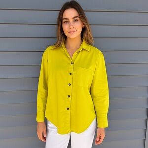 Bryn Walker Organic Cotton Shirt – XS – Made in USA – Bright Yellow